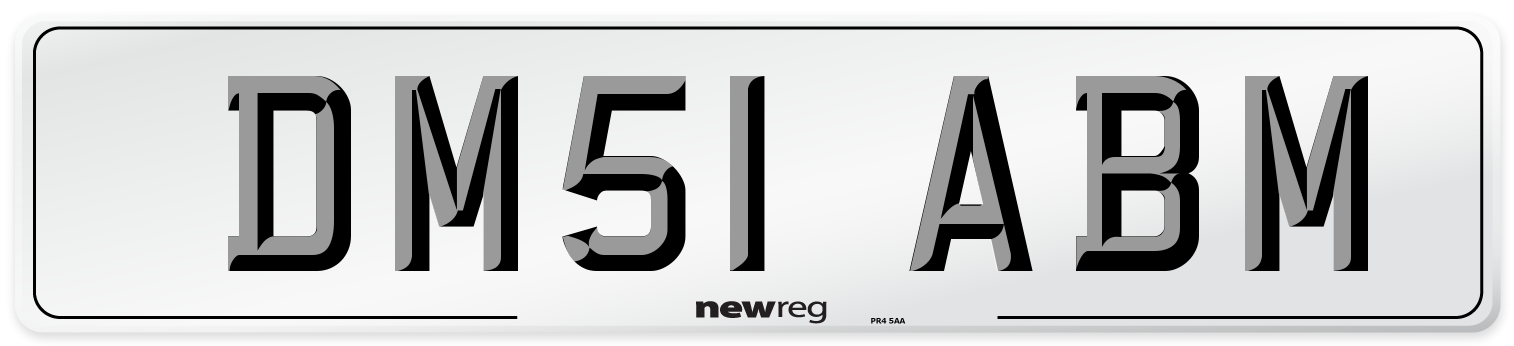DM51 ABM Number Plate from New Reg